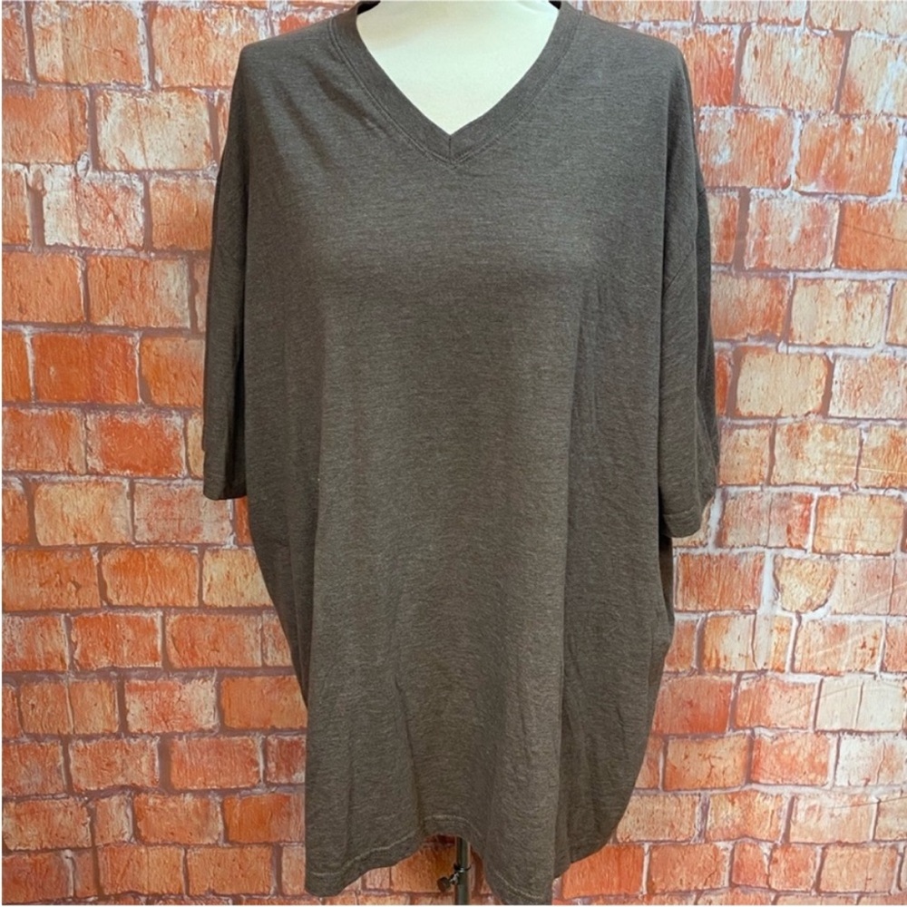 Simply for Sports Men’s‎ Quick-Dri Cotton Brown V-Neck Tee Shirt